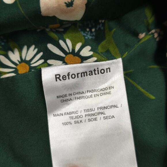 Reformation Carrie Silk Crop Top Sleeveless Smocked Bralette - Picture 6 of 8